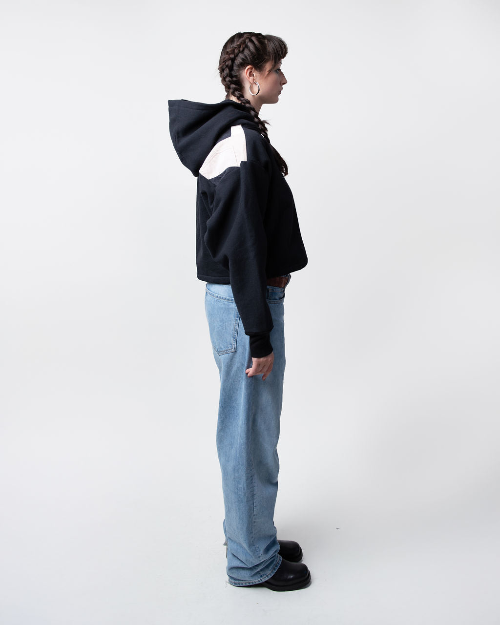 Pinkie Grey Cropped Hoodie