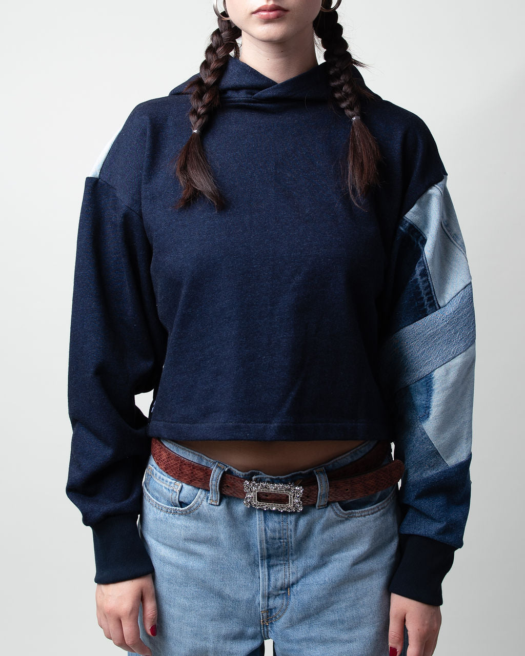 Blues Cropped Hoodie
