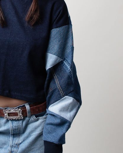 Denim Days Cropped Hoodie