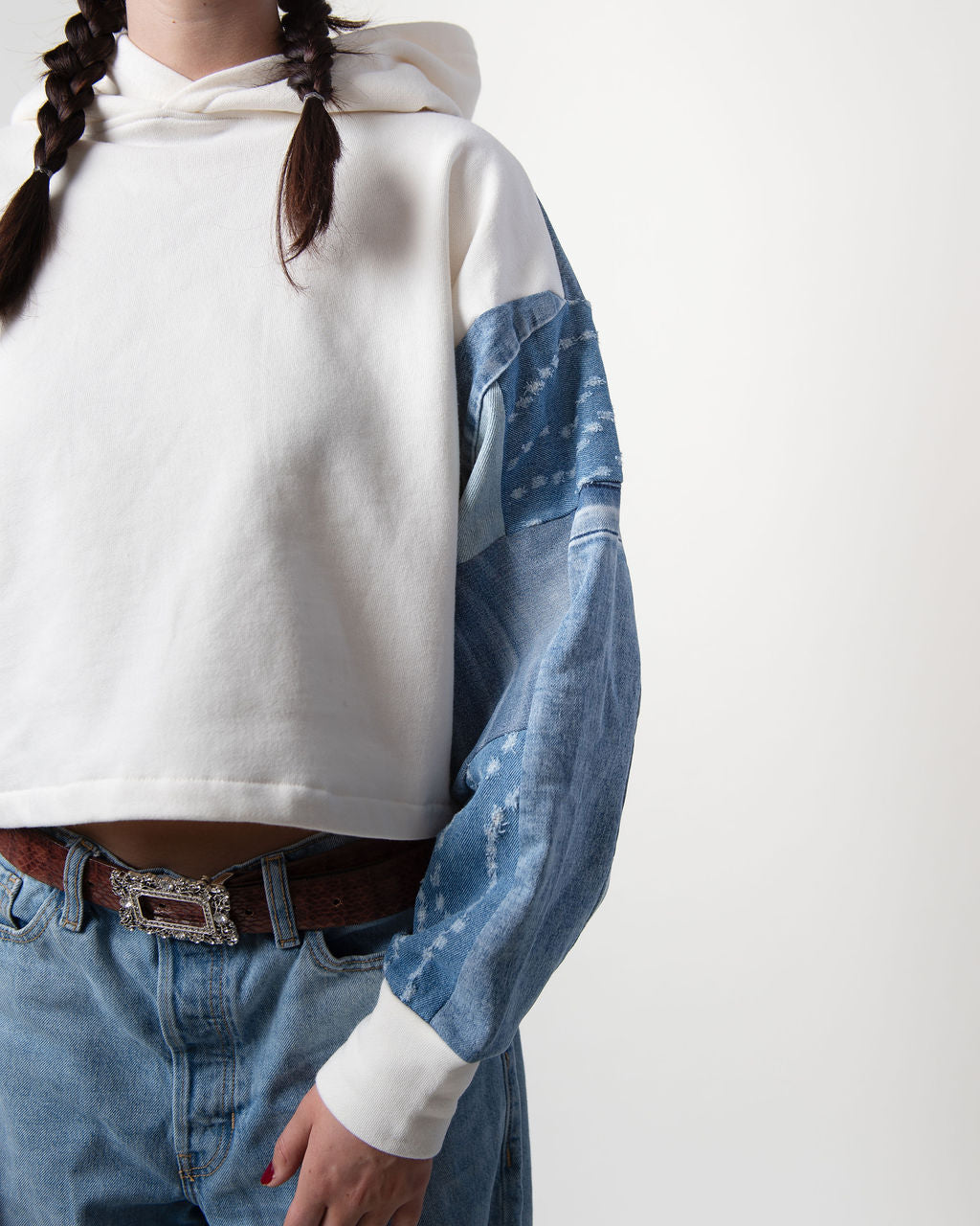 BB Blue Cropped Hoodie