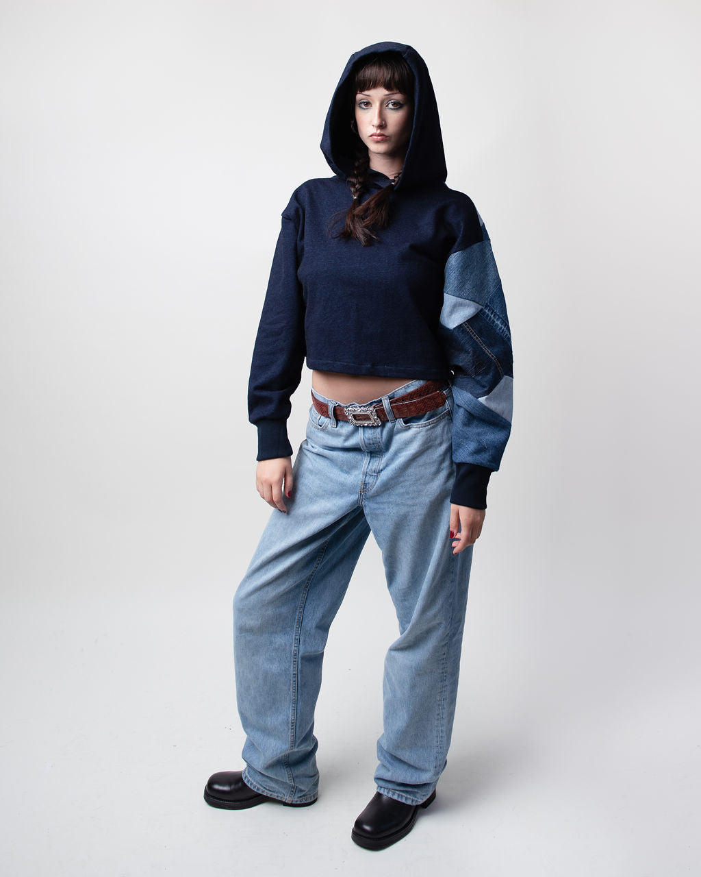Denim Days Cropped Hoodie