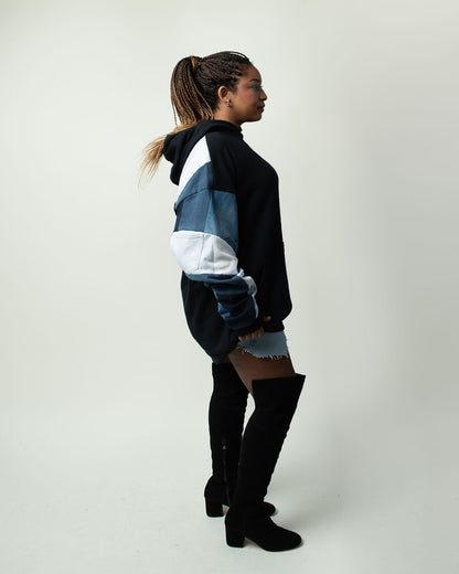 Everyday Patchwork Denim Hoodie XXL