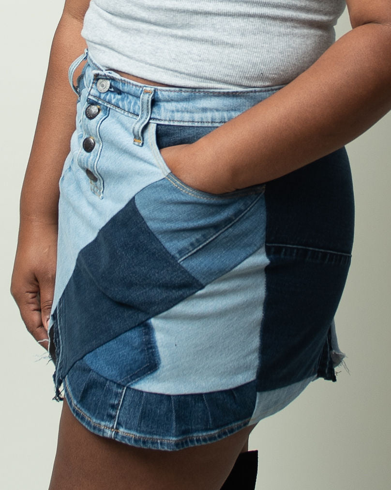 Patchwork Mini Skirt