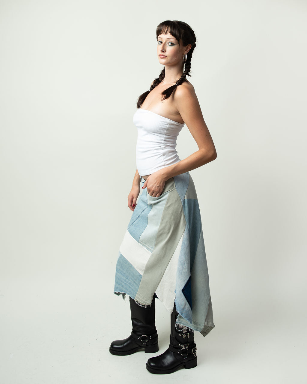 Patchwork Clouds Skirt