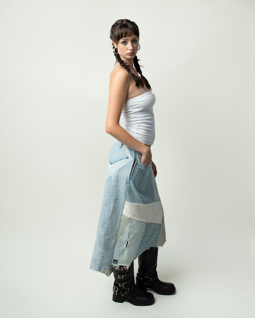 Patchwork Clouds Skirt