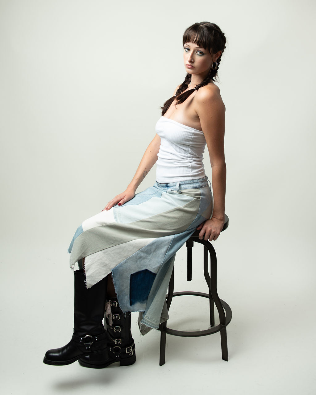 Patchwork Clouds Skirt