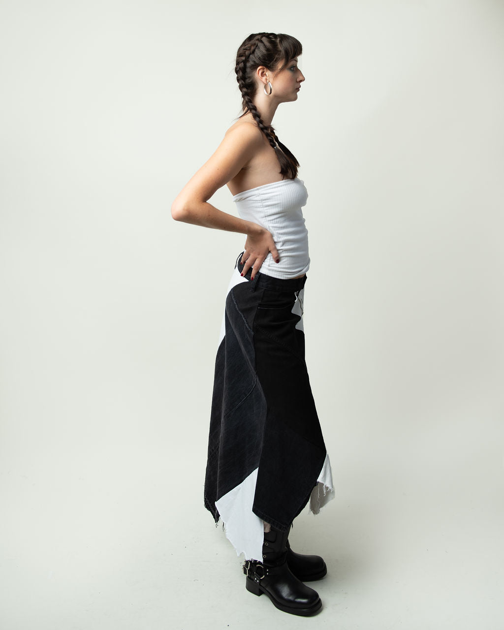 Patchwork Black & White Skirt