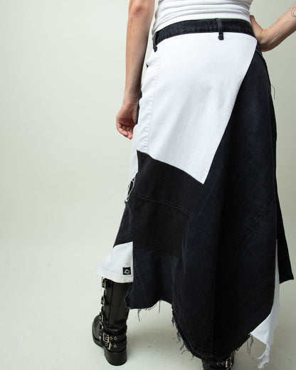 Patchwork Black & White Skirt