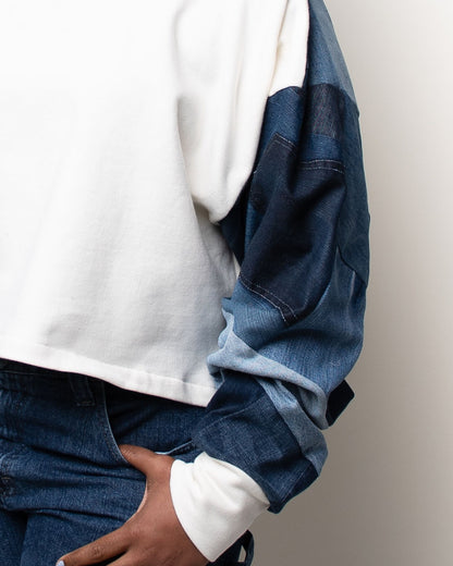 Denim Classic Cropped Hoodie