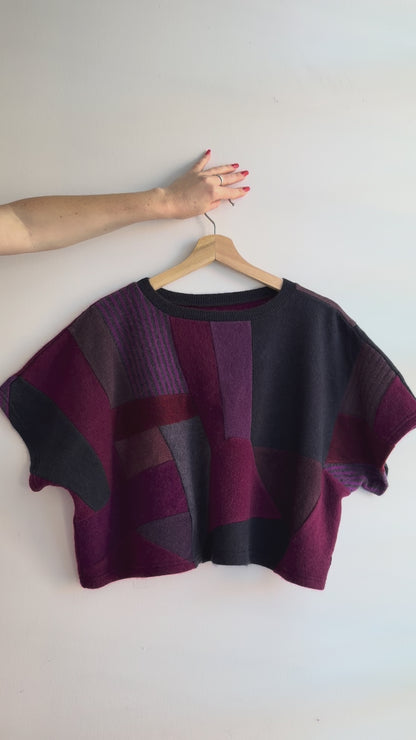 Merlot Cashmere Sleeveless Tee - Upcycled 100% Cashmere