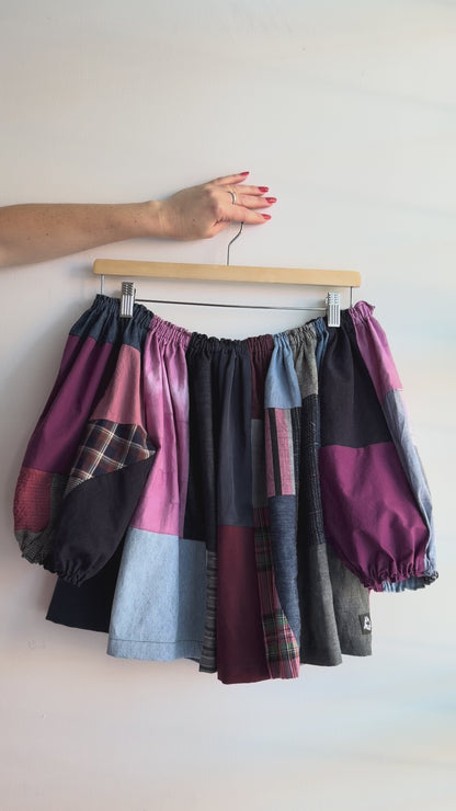 Burgundy & Navy Patchwork Picnic Top