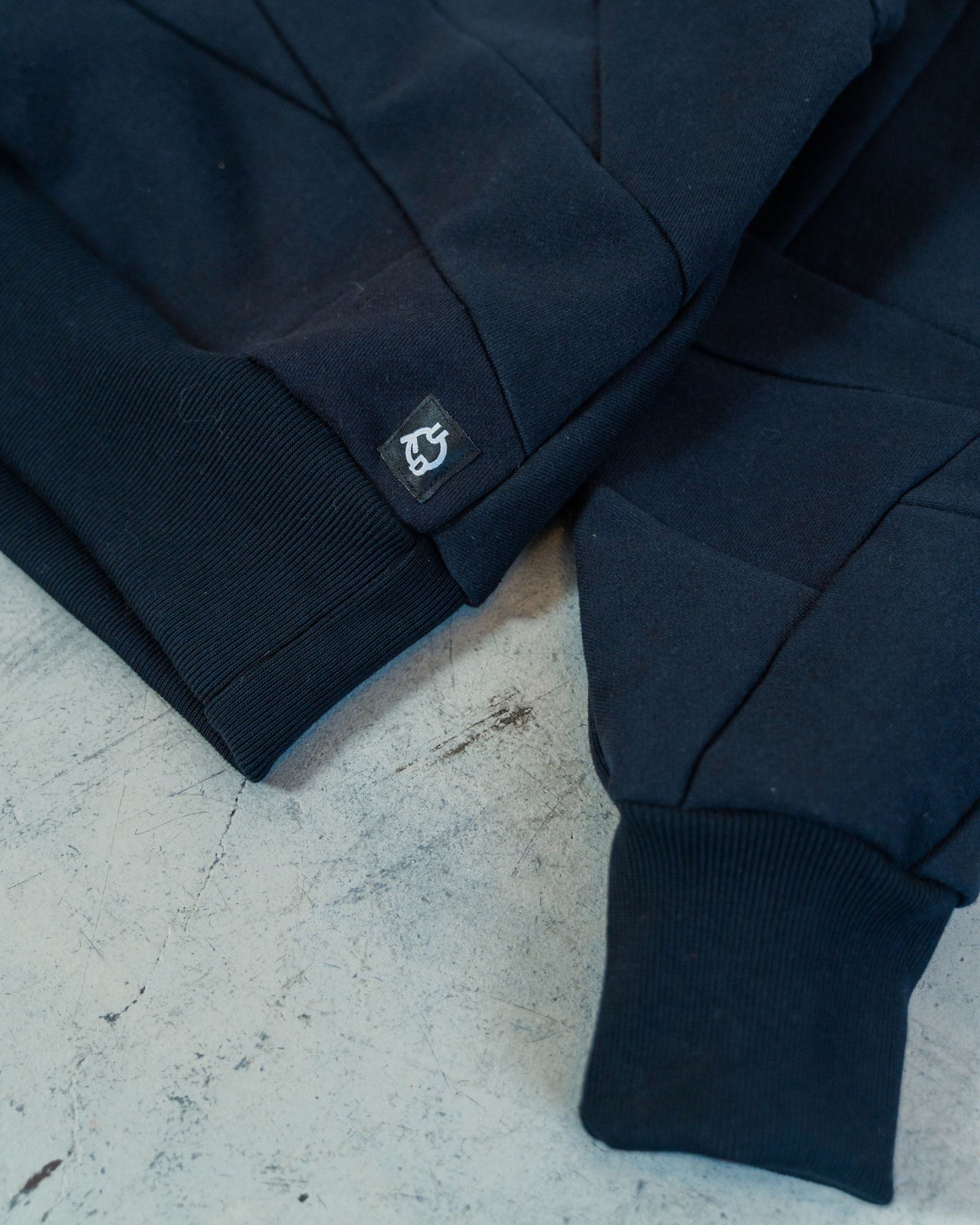 Black Scrapwork Cotton Crew Sweater